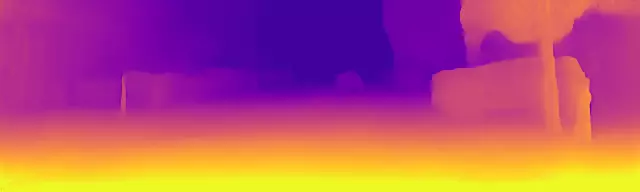 Output: dense depth for the whole frame (brighter is closer).